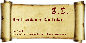 Breitenbach Darinka névjegykártya